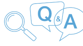 A magnifying glass and Q&A symbol